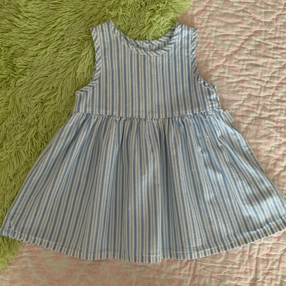 Vintage OshKosh Blue Pinstripe Seersucker Dress